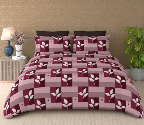 Image of Super King Size Bedsheet, 108X120 Inch, 10 Feet Bedsheet, 240 TC Soft Rich Glace Cotton Fabric, XXXL Size with 2 Pillow Covers (Dark Pink)