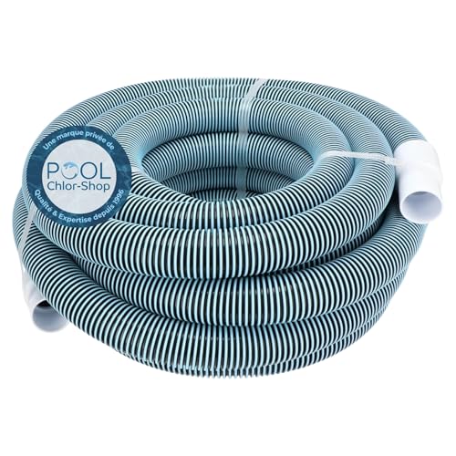 Duraol Tuyau de piscine 38 mm I Longueur 12 m I Tube d'aspiration avec manchons intégrés I Tuyau flottant pour aspirateur de sol I Conduite de piscine 38 mm noir I...