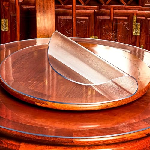 Nappe ronde transparente idéale pour protéger la table de cuisine des repas