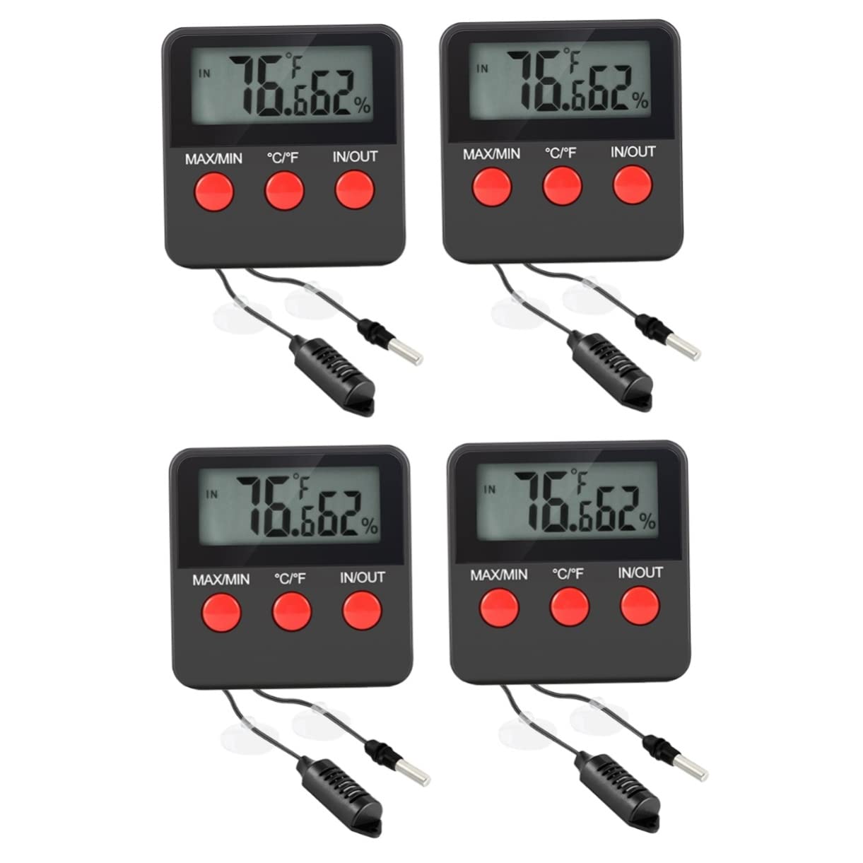 Mipcase 4juegos Digital Higrómetro Para Terrarios De Reptiles Medidor De Temperatura y Humedad Para Incubadoras De Huevos Diseño Clip Para Sencilla Instalación Alta Precisión y