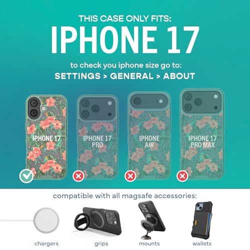 Image of Smartish iPhone 17 MagSafe Clear Case - Gripmunk Magnetic Slim Case [Lightweight + Protective] Anti-Yellowing Thin Grip Clear Cover for Apple iPhone 17 - Tropical