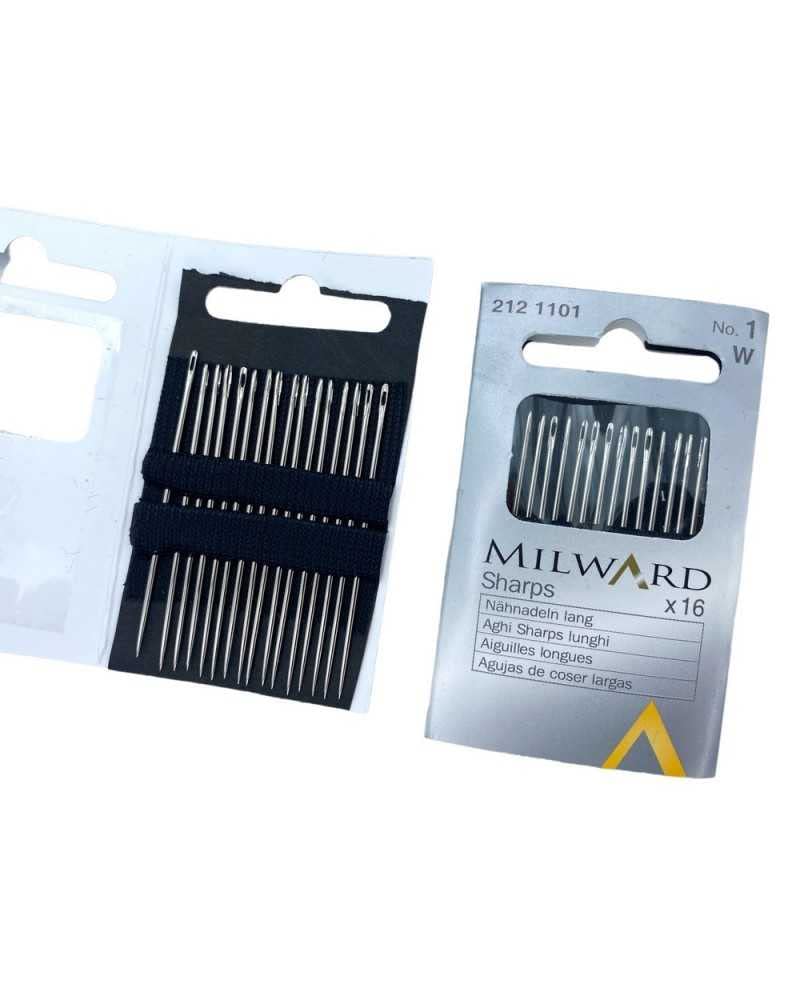 16 Aghi Metallo Cucito Milward Sharps Lunghi N° 1