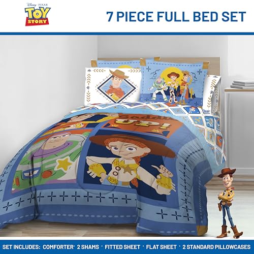 Image of Jay Franco Kids Bed Set, Blue, Toy Story, 7 Piece Full