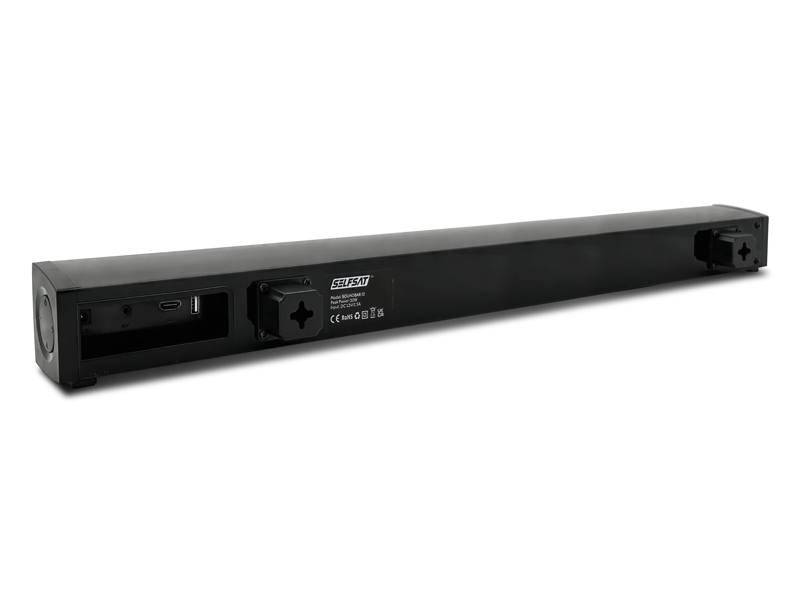 Selfsat Soundbar 32 (soundbar da 12 V, adatto per TV da 32"), Bluetooth, colore: nero