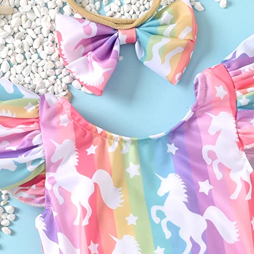 Image of Toddler Girl Baby Ruffles Mermaid Fish Scale Swimsuit One Piece Swimwear Bathing Sunsuit
