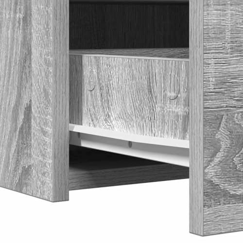 Mesa de cosméticos gris 100 cm Mangloder con cajón espacioso y espejo de madera 8