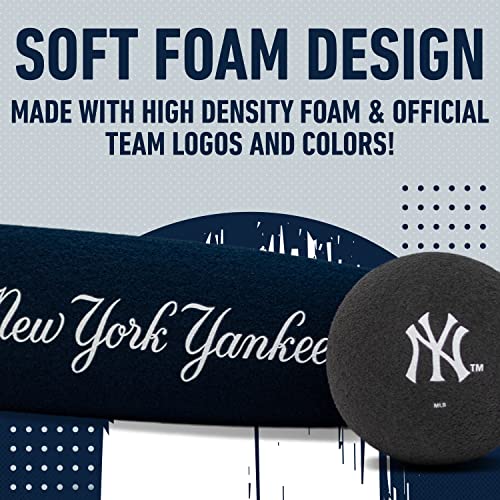 Image of MLB York Yankees Team Jumbo Foam Bat and Ball Set, 21-Inch, Blue
