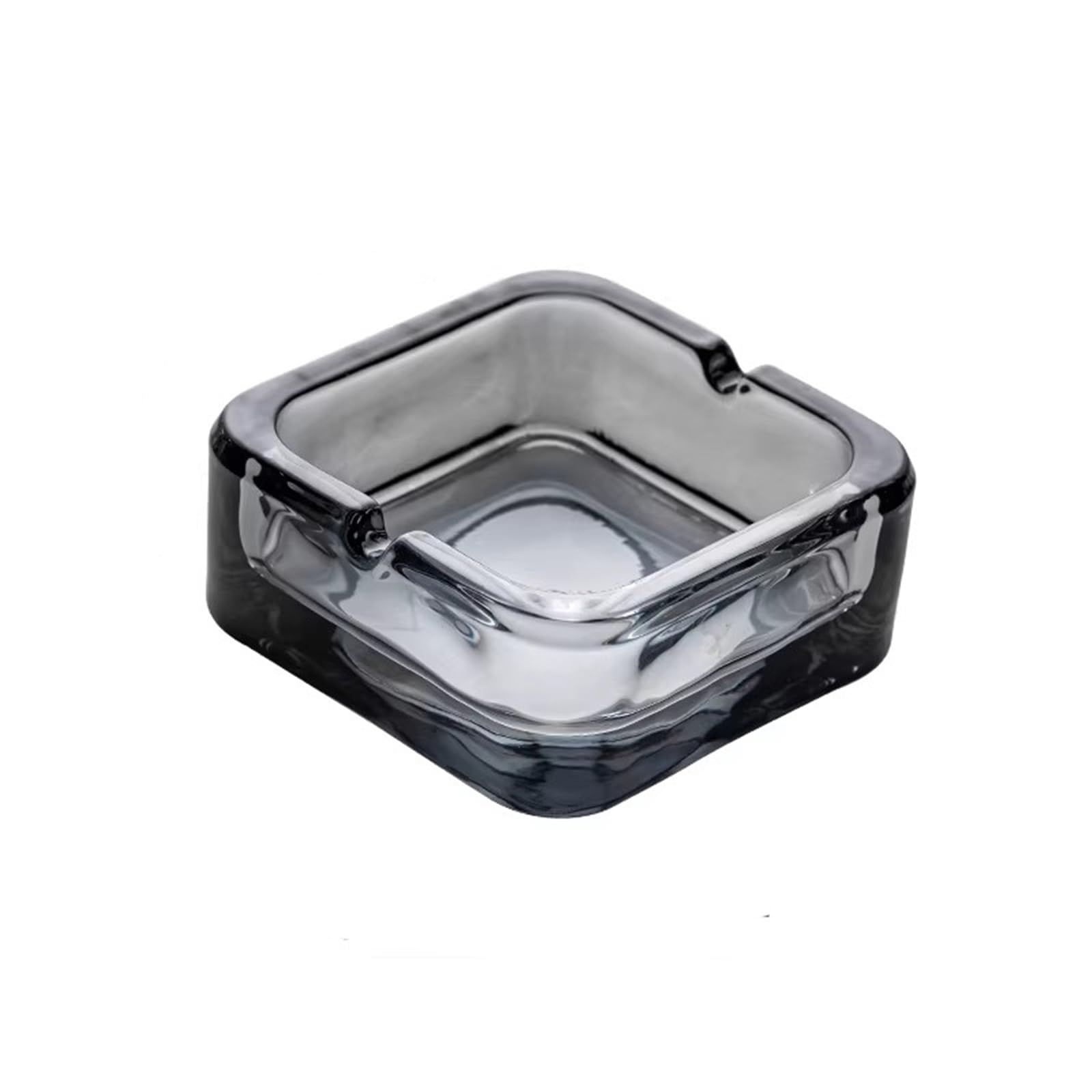 Cigarettes Ashtrays Crystal Glass Ashtray Square for Office Patio Decoration(Gris,Medium)