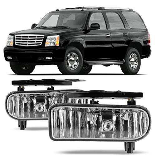 Winjet Driving Fog Lights For 2002-2006 Cadillac Escalade, 2003-2005 Cadillac Escalade ESV OEM Replacement Fog Lamps 2PCS (Clear)