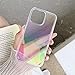Rnrieyta Miagon Bunt Laserhülle für iPhone 12 Mini,Regenbogen Laser Handyhülle Schillernde Durchsichtig Bling Glitzer Holografisch Hart PC Hülle Schutzhülle für Mädchen Frauen