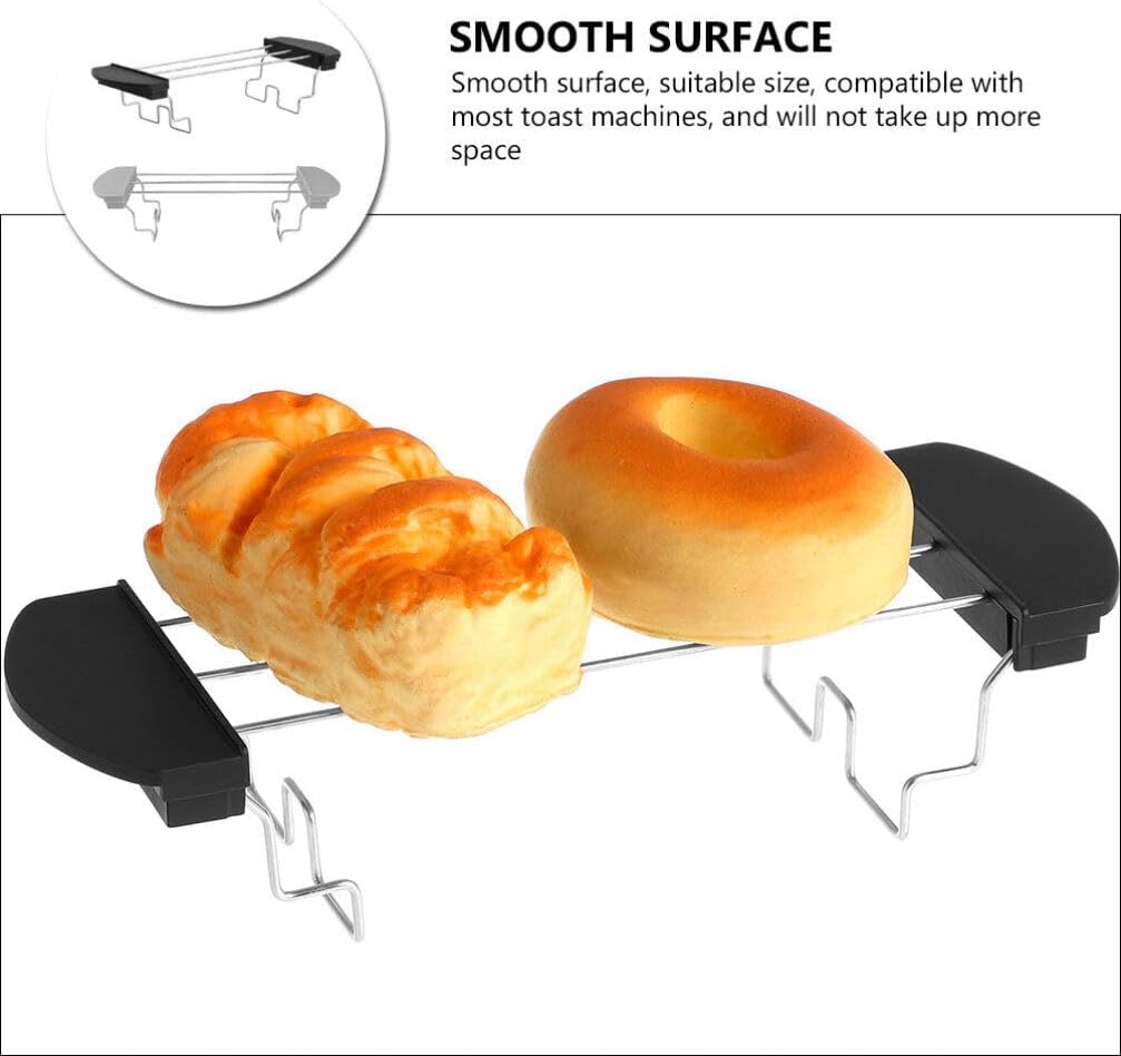Kichvoe Toaster Warming Rack 2-Pack Stainless Steel Toaster Rack for Bread Slice Sandwich Holder Anti-Scald Ends Replacement Part for Long Slot 2 Slice 10.23 X 3.62 X 0.78 in