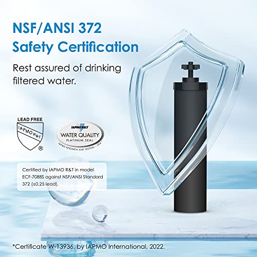Waterdrop W90B Black Water Filter, Silver Ions Added, Replacement for Berkey® Purewell®, ProOne®, BB9-2®, Waterdrop Gravity Water Filter System, NSF/ANSI 372 Certified, 2 Pack by Waterdrop - Image 4