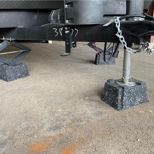 Image of 4-Pack OX BLOX Heavy Duty Trailer Jack Block - Made in USA RV Leveling Blocks - Supports Up to 10,000 lbs - RV Jack Blocks for Any Tongue Jack, Post, Foot, or Stabilizer (Round or Square)
