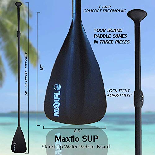 Inflatable Stand Up Paddle Board 10’6” Long 6” Thick | SUP Paddleboard Accessories Carry Backpack | Wide Stance, Bottom Fin Paddling Surf Control, Non-Slip Deck | Standing Boat Boards | Wood Paddle - Thumbnail 3