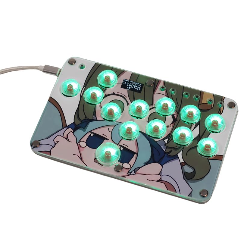 XIAO SHI MIN STORY Mini Arcade Stick 13 Keys All-Buttons Gaming Controller, Arcade Controller Street Fight for PC/Ps3/Ps4/Switch/Steam Game Keyboard-Supports Hot Swap & SOCD, Gamepad No Delay