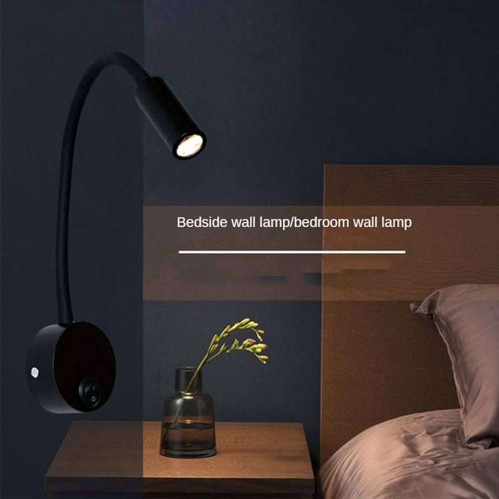6 Pezzi Lampada da Lettura per Studio da Comodino, Applique da Parete, Lampada da Libro A LED da 3 W, Luce Notturna A LED per Camera da Letto, Dormitorio