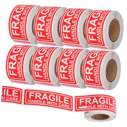 Veemoon Self-Adhesive Fragile Stickers 10 Rolls of Labels for Shipping Protection Warning Stickers Roll