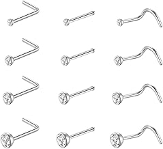 JEYORZY 12 Piezas Piercing Nariz para Mujeres Hombres, Narizs Anillo Piercing Joyería, Piercing Nariz Acero Quirurgico Pirsin Nariz Pendientes Nariz Piercings Nariz Falso Traje unisexo