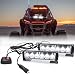 FOXCID 2 X 6 LED 9 Modes Traffic Advisor Emergency Warning Vehicle Strobe Lights for Interior Roof/Dash/Windshield/Grille/Deck Universal Waterproof (White)