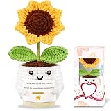 Beste Freundin Geschenke für Frauen Positive Sonnenblume Gehäkelte Glücksbringer Kleines Dankeschön Mutmacher Geschenk Freundin Geburtstag Sonnenblumen Pocket Hug Deko Geburtstagsgeschenk Weihnachten