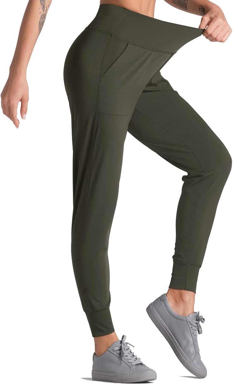 Dragon Fit Joggers for Women with Pockets,High Waist Workout Yoga Tapered Sweatpants Women's Lounge Pants: Clothing