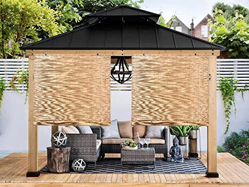 Outdoor Blinds Roll Up Shade,Reed Shades For Patio,Roman Roller Blinds,Porch Privacy Translucent Roller Blinds,Retro Reed Curtains With Lift,Reed Roller Shutters, Easy To Install, 20X59In（Wxh #TOP5