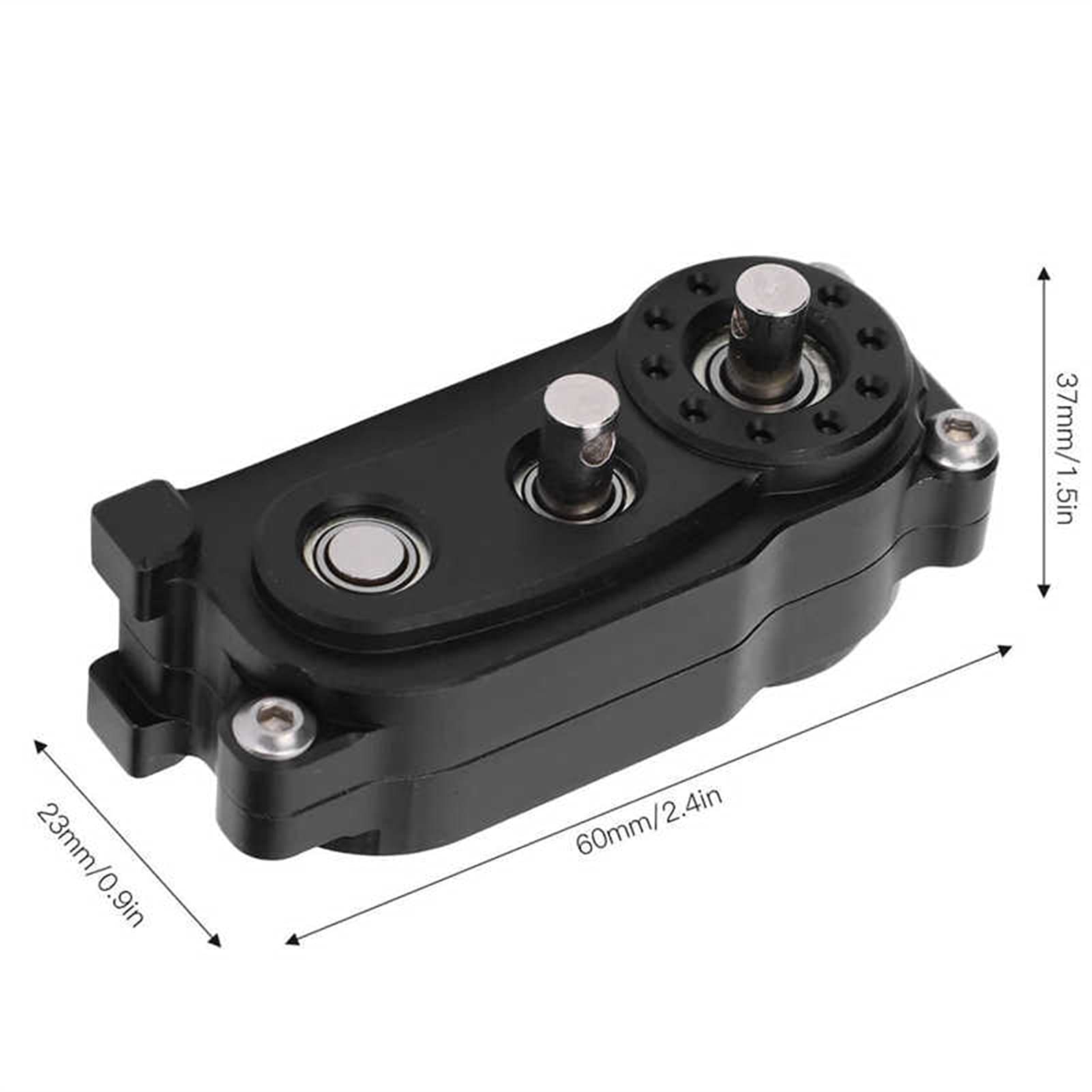 313mm rozstaw osi metalowa rama podwozia części zamienne do skrzyni transferowej nadające się do części zamiennych do samochodów gąsienicowych 1/10 (kolor: tytan) ( Color : Black )