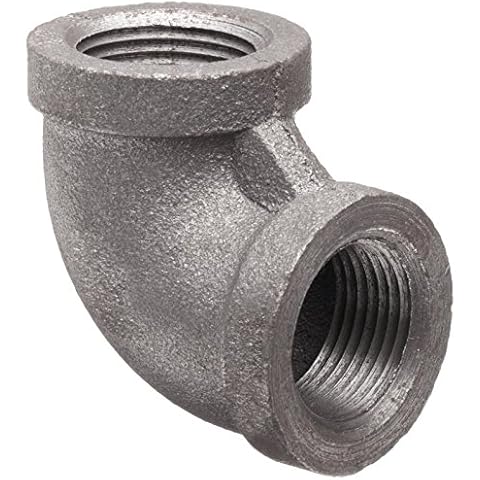 Anvil 8700123709, Malleable Iron Pipe Fitting, 90 Degree Elbow, 1/2" NPT Female, Black Finish Cover