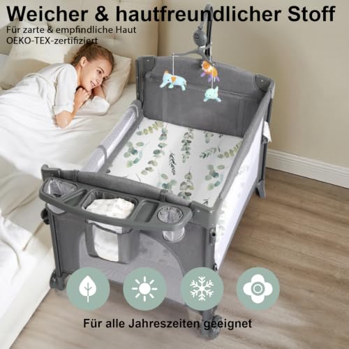 Little Grape Land Reisebettlaken 95x65 cm, Spannbettlaken Baby, 4er Set – Ansicht 5