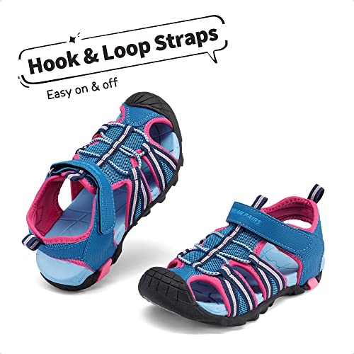 Dream Pairs Boys Girls Little Kid 170813-K Navy Fuchsia Mint Outdoor Summer Sandals Size 3 M Us Little Kid #TOP2