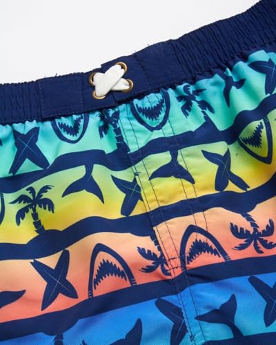 Image of Quad Seven Boys 2-Piece Rash Guard Swimsuit Set Short-Sleeve (Sizes 5-12) | Lightweight Quick-Dry Fabric with Sun Protection, Matching Top & Trunks, Adjustable Drawstring Waist for Pool or Beach Days