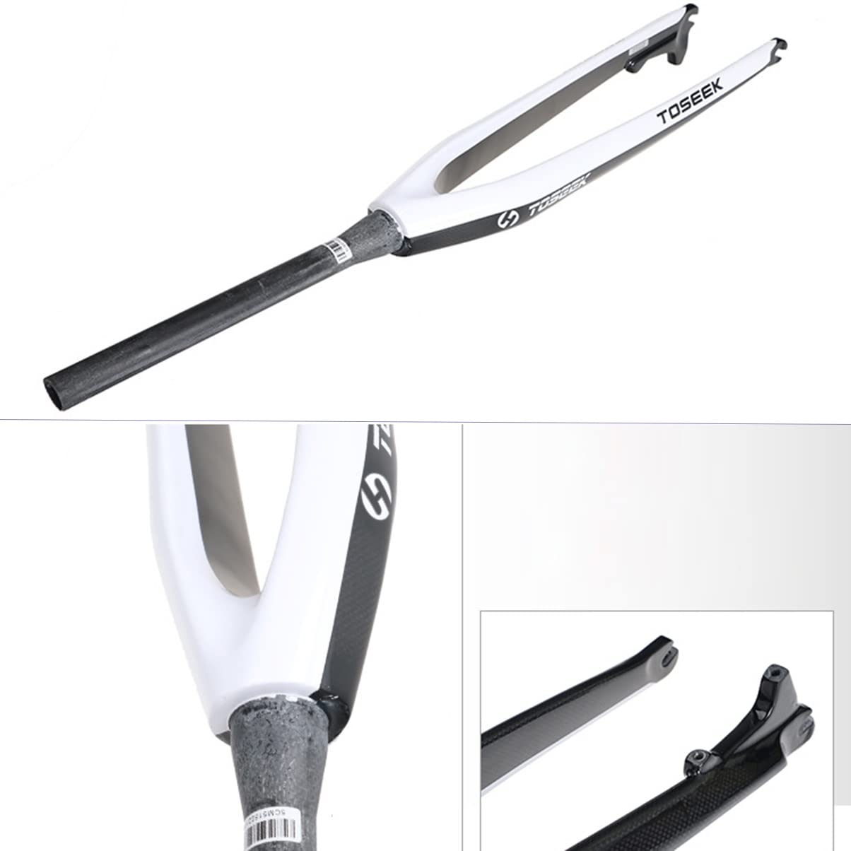 Zawieszony widelec górski z włókna węglowego przedni 26/27,5/29 cala MTB hamulec tarczowy 1-1/20.3 cm rower (kolor: czerwony)