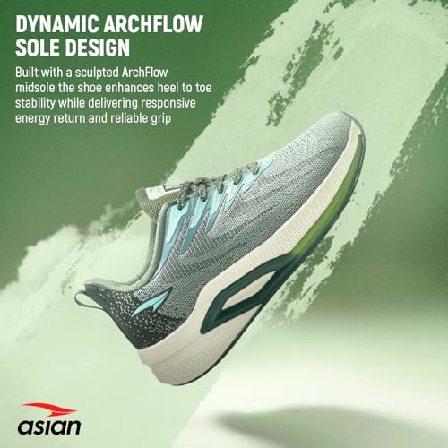 Image of ASIAN Powerplay-31 Men's Running Shoes | Wave-Tech Knit Upper with AeroFlow Side Panels | EVA Midsole | Fish-Scale Yarn | Stylish Athletic Sneakers