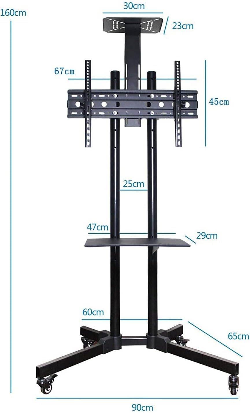TABOJS Supporto TV Mobile TV Mobile per Monitor da 3265 Pollici Ruote silenziose ad Altezza Regolabile Supportano Fino a 60 kg Perfetto per Uso Domestico e in Ufficio