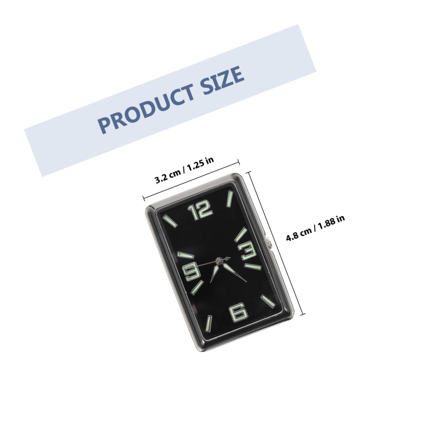 Ciieeo Reloj Aleación para Adhesivo Cuadrado para Individual Diseño Coche Decoración y Vidrio, Pequeño y Ligero del Salpicadero