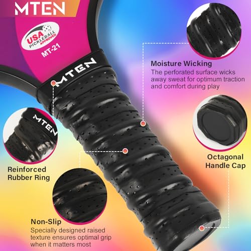 Image of MTEN Pickleball Paddles Set of 2 /4 /1, USAPA Approved Fiberglass Rackets