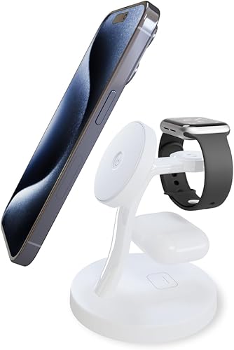 Cargador inalámbrico 3 en 1 para MagSafe, estación de carga inalámbrica, compatible con iPhone 15141312, Apple Watch, AirPods Pro32 (cable y