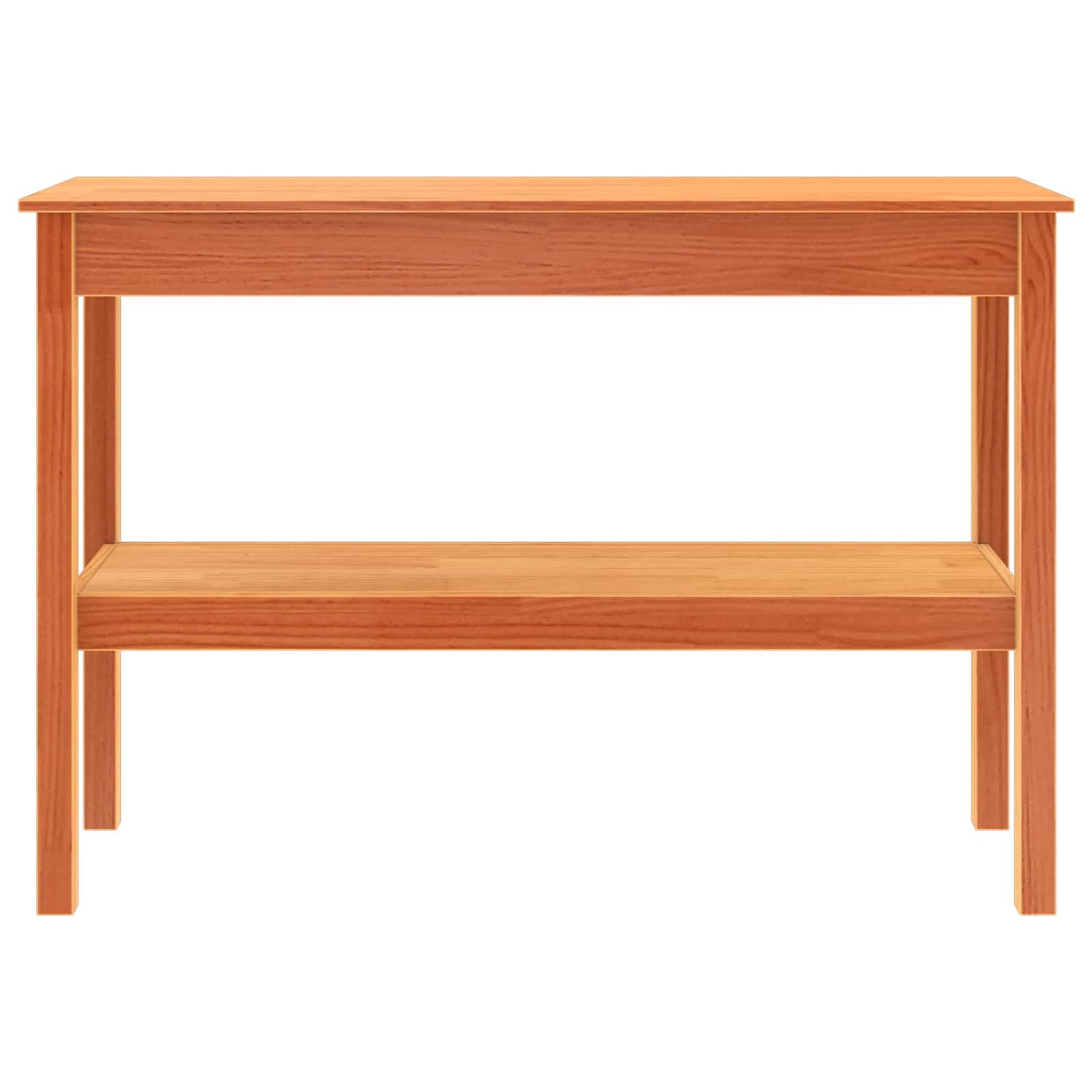 Stolik konsolowy woskowany brąz z litego drewna sosnowego, 110 x 40 x 75 cm, z regałem do salonu, korytarza, przedpokoju, wszechstronnego stołu ściennego i stolika do przechowywania
