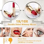 Wall Mounted Makeup Mirror - 10x Magnification 8'' Two-Sided Swivel Extendable Bathroom Mirror Nickel Finish - Image 2