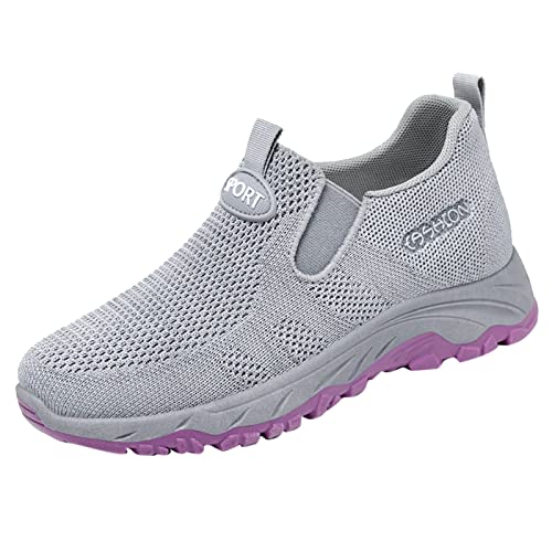 550 Femme Basket Chaussures Sport Running Mode été et Automne Femmes Baskets Fond Plat Maille Respirant sans Lacet léger Confortable sans Lacet Running Multicolore Respirante- 36EU-41EU