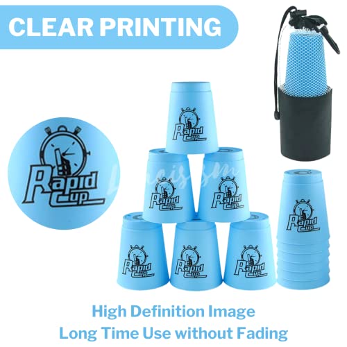 Lancisism 24Pcs Quick Stacking Cups, Sports Cup Stacking Set, Bpa-Free Material Classic Family Game, Great Gift Idea For Challenge Competition Game Training (Blue & Green) #TOP4