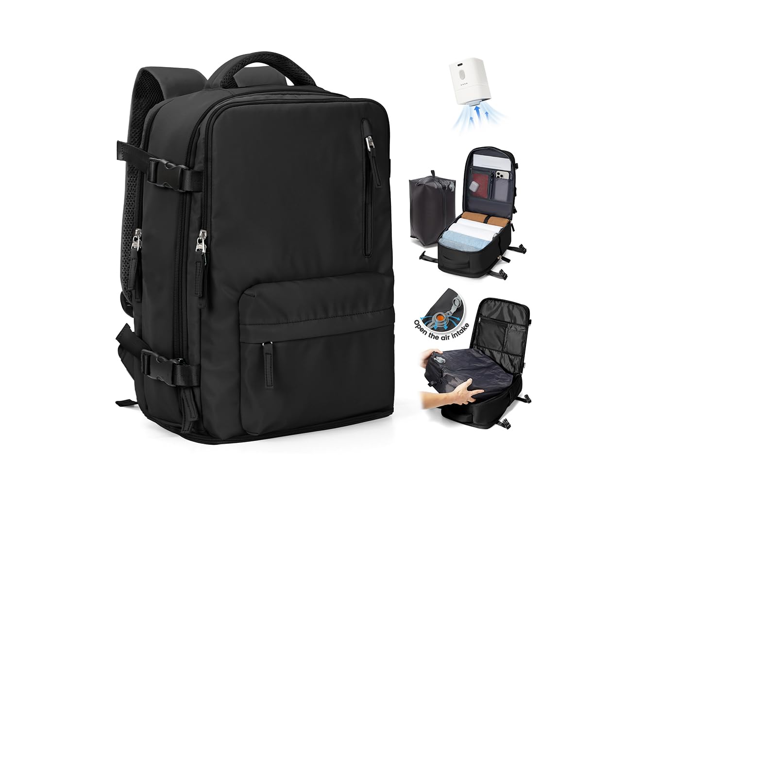 SZLX Zaino Ryanair 40x30x20 Sottovuoto con pompa Zaino da Viaggio 40x30x20 | Bagaglio a Mano 40x30x20 Wizzair Donna Uomo Borsa da Cabina per Easyjet Adatto a Laptop da 14 Pollici Impermeabile per Lavoro