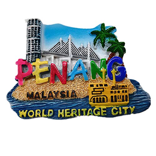 Imán de nevera 3D Penang Malasia souvenir decorativo miniatura 1
