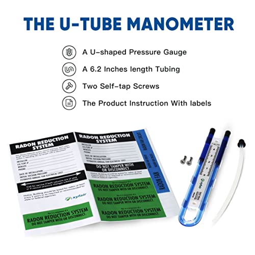 Image of XYF Air Easy Read Manometer | U-Tube Air Pressure Indicator (Blue)