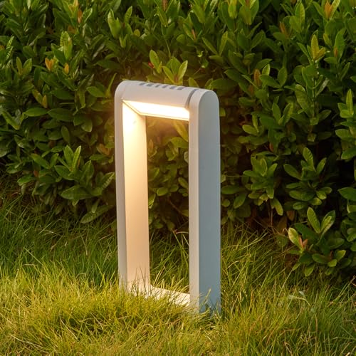 topmo-plus eclairage exterieur Blanc lampadaire potelet strom luminaire exterieur sur pied terrasse pelouse Orientable 12W LED SMD blanc chaud 40cm