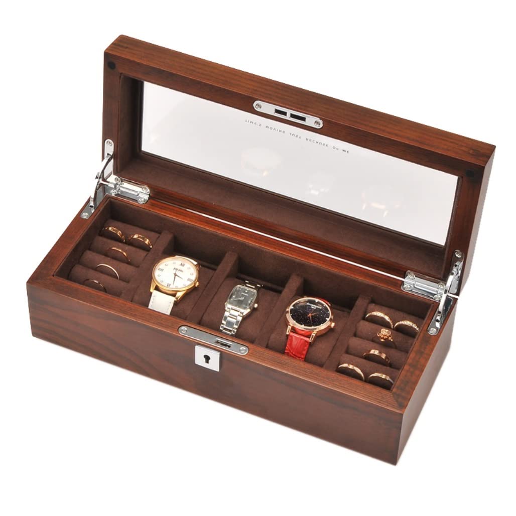 QUSYZD Watch Case Watch Roll Watch Winder 3 Slots Watch Box Men Home Wooden Watch Box Watch Storage Box Women Jewelry Box Watch Box Watch Organizer,