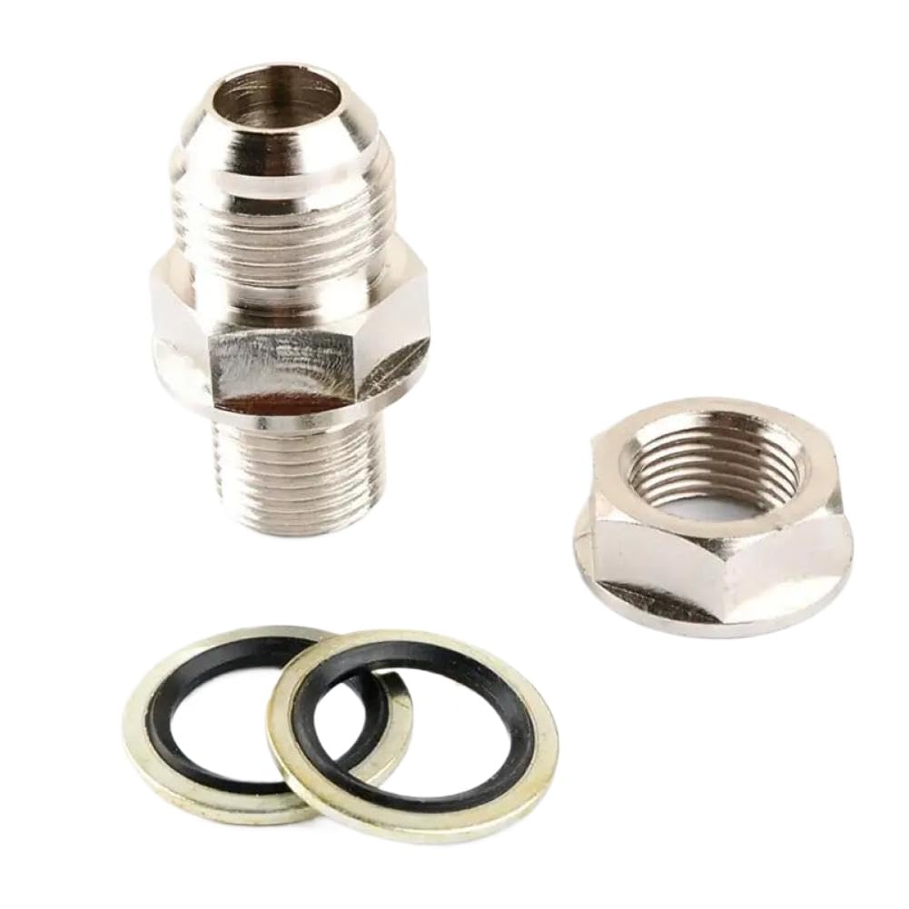 Car Modified Steel AN10 to M18x1.5 MM Turbo Oil Return Drain Plug Adapter Bung Fitting Compatible with Oil Pan Sump