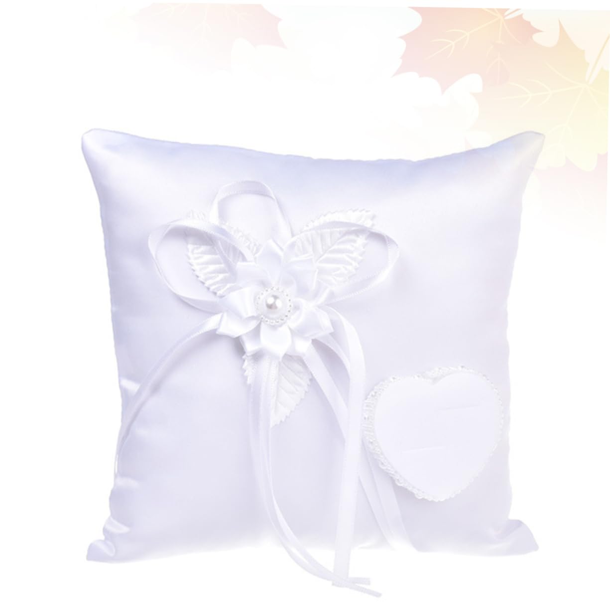 MAGICLULU 3 Pièces Coussin d'alliances de Mariage Coussin d'alliances en Dentelle Oreiller pour Bague de fiançailles Wedding Decorations Oreiller de fête d'anneau de Mariage Blanche