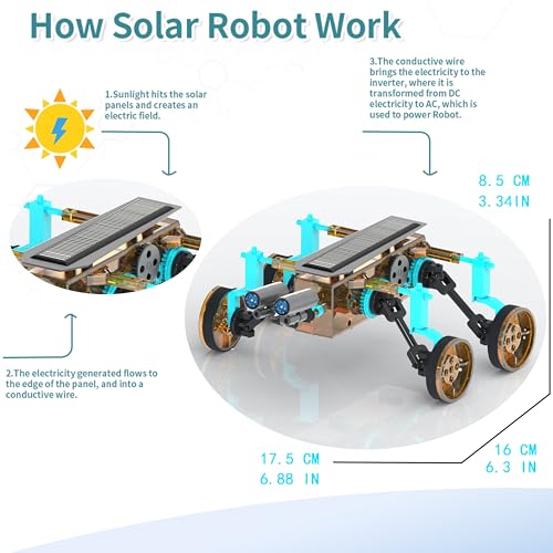 STEM 31-in-1 Educational Solar Remote Control Toy, Suitable for Boys Aged 8-14, Science Experiment Building Block Robot Toy, with Dual-Mode Switching Between Solar Power and Remote Control by Run& Jin boa - Used condition - Image 5