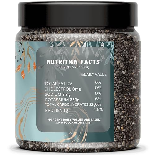 Image of THE NATURE KRAFTS Chia Seeds 100g, Organic, Non-GMO, High in Protein, Vegan, Seed Form (100 g)